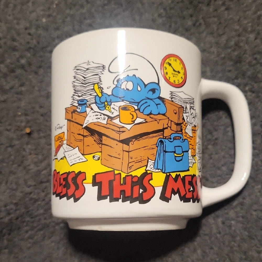 Vintage Smurf Cartoon Mug